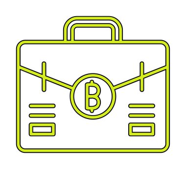 Bitcoin 'li çanta. Basit ağ simgesi 