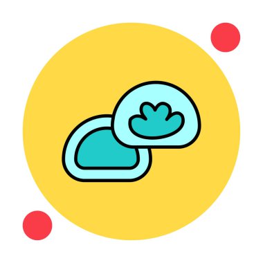 Japon tatlısı Mochi ikonunun vektör çizimi 