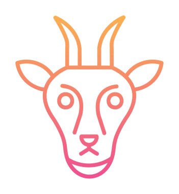 Keçi başı düz vektör simgesi 