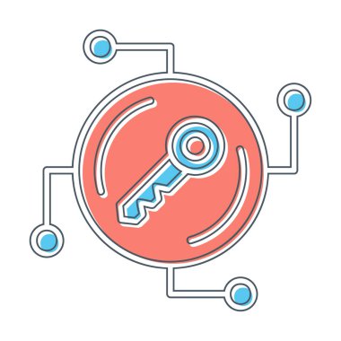 Anahtar ağ simgesi vektör illüstrasyonu 