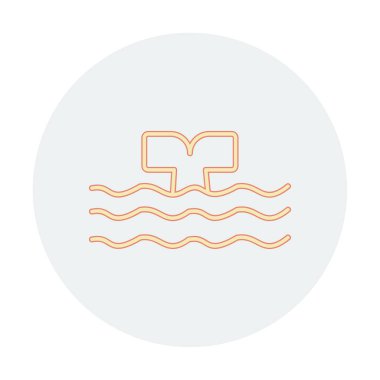 Moda tarzında izole edilmiş arka planda su ikonu olan balina kuyruğu