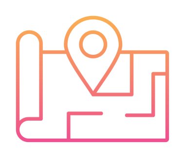 Konum iğnesi, vektör illüstrasyonlu harita simgesi