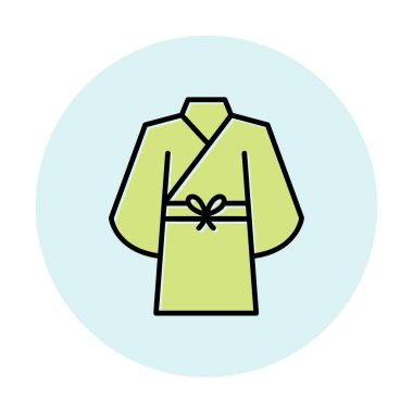 Yukata simgesi, doğrusal izole edilmiş illüstrasyon, ince çizgi vektörü, web tasarım işareti 