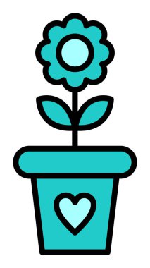 çiçek saksısı vektör illüstrasyonu