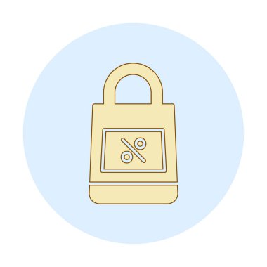 Alışveriş poşeti simgesi, vektör illüstrasyonu basit tasarım