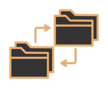 Basit Veri Kopyalama simgesi, vektör illüstrasyonu