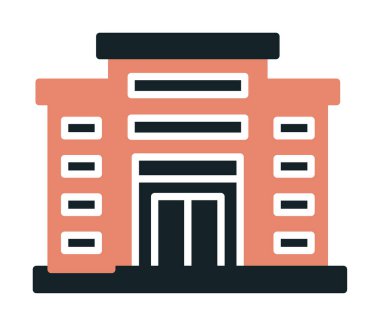 Alışveriş merkezi simgesi. Alışveriş merkezi oluşturma simgesi, vektör illüstrasyonu 