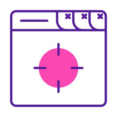 tarayıcı ve Hedef Web renk simgesi, vektör illüstrasyonu