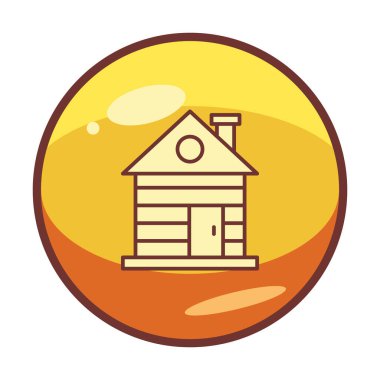 ahşap ev simgesi, vektör illüstrasyonu