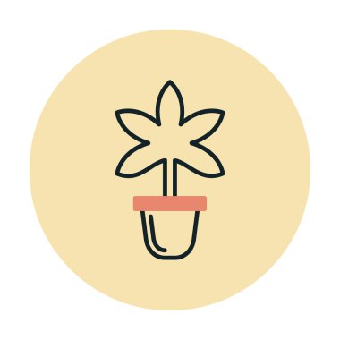 Basit Marihuana simgesi, vektör illüstrasyonu