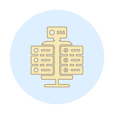 Ağ sunucu simgesinin vektör illüstrasyon tasarımı