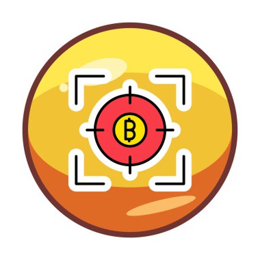 Bitcoin ve hedef. Web simgesi tasarımı