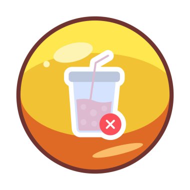 Basit, alkolsüz içecek simgesi, vektör illüstrasyonu