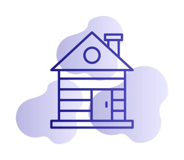 ahşap ev simgesi, vektör illüstrasyonu