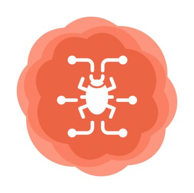 Basit dijital virüs simgesi, vektör illüstrasyonu