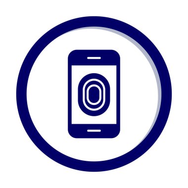 Kilitlenmemiş Parmak izi vektör simgesi olan telefon