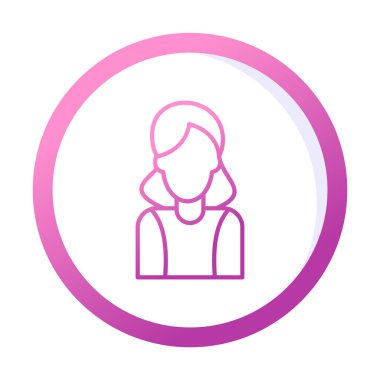 Kadın avatar simgesi, vektör illüstrasyonu 