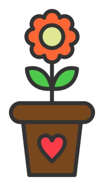 çiçek saksısı vektör illüstrasyonu