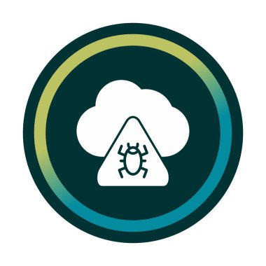 Bulut Hesaplama simgesi, vektör illüstrasyonu. Hata işaretli bulut  