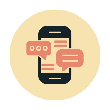Basit akıllı telefon sohbet simgesi, vektör illüstrasyonu
