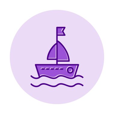 Basit tekne simgesi, vektör illüstrasyonu