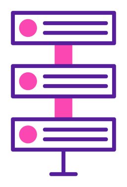 Ağ sunucu simgesinin vektör illüstrasyonu. Veritabanı basit simgesi 