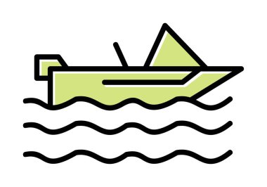 Basit Motorboat simgesi, vektör illüstrasyonu