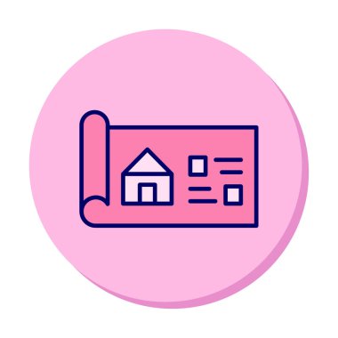 Ev Planı simgesi, vektör illüstrasyonu            