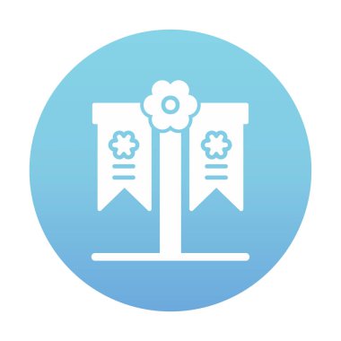 Festival bayrak simgesi, vektör illüstrasyonu