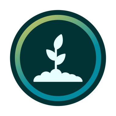 Yer simgesinde büyüyen bitki, vektör illüstrasyonu 