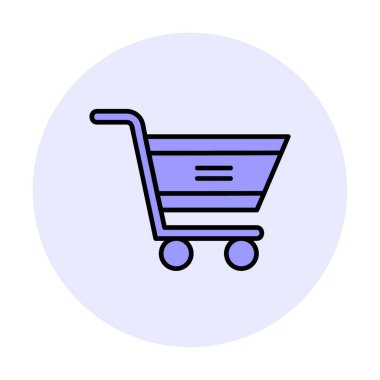  Alışveriş arabası simgesi, vektör çizimi basit tasarım