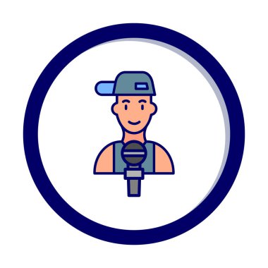 Mikrofonlu rapçinin vektör çizimi 