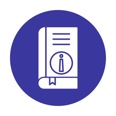 Basit Kitap Bilgileri simgesi, vektör illüstrasyonu