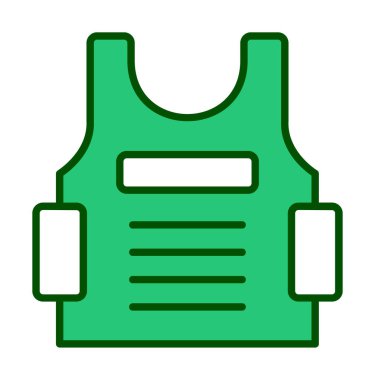 Kurşun geçirmez yelek ağ simgesi, vektör illüstrasyonu