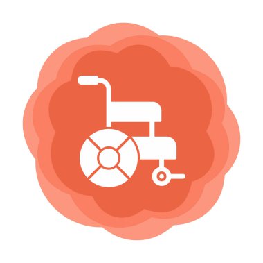 Basit Tekerlekli sandalye Simgesi, vektör illüstrasyonu