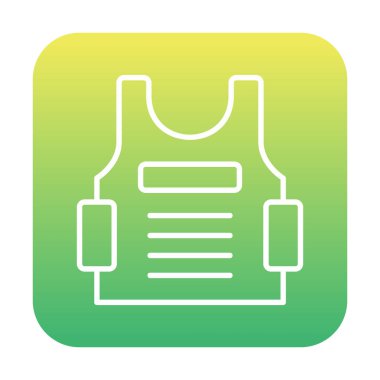 Kurşun geçirmez yelek ağ simgesi, vektör illüstrasyonu