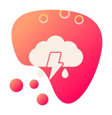 Gök gürültüsü hava ikonu vektör illüstrasyonu 