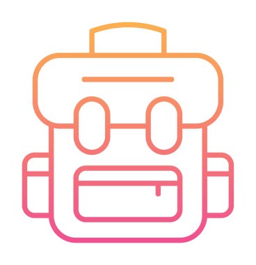 sırt çantası simgesi vektör illüstrasyonu