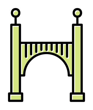 köprü düz simgesi, vektör illüstrasyon tasarımı 