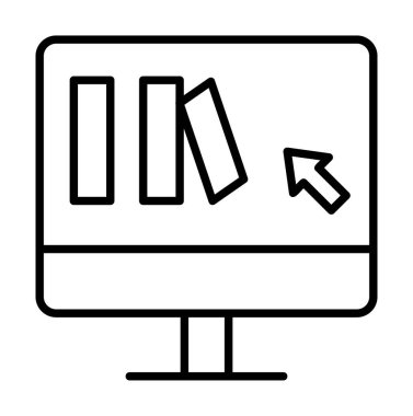 Basit Çevrimiçi Kitap satın alma simgesi, vektör illüstrasyonu