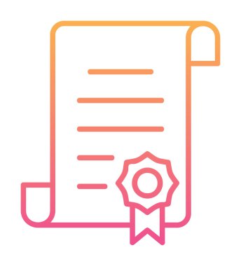 Sertifika vektör simgesi modern basit illüstrasyon                                 