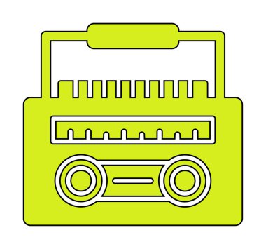 Basit yassı Radyo Cassette ikon vektör illüstrasyon tasarımı
