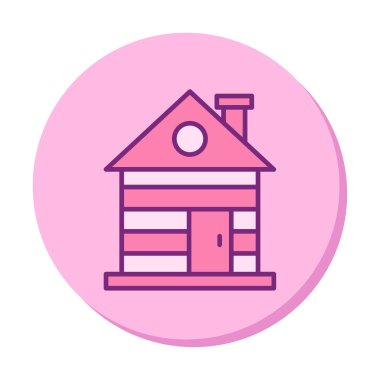 ahşap ev simgesi, vektör illüstrasyonu