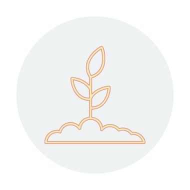 Yer simgesinde büyüyen bitki, vektör illüstrasyonu 