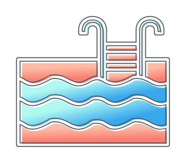  yüzme havuzu ikonu vektör illüstrasyonu