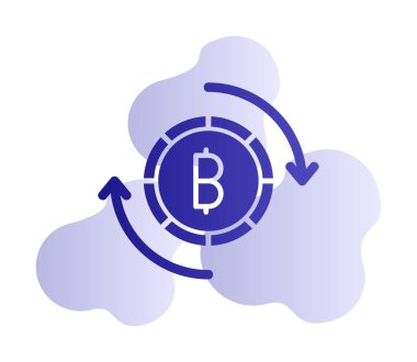 Basit bitcoin simgesi, vektör illüstrasyonu