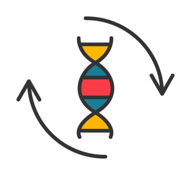 DNA ikon vektör illüstrasyonunun düz molekülü