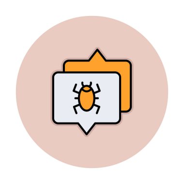 Konuşma balonu vektör resimlemesindeki hata simgesi 