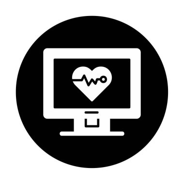 Ekranı kardiyogram vektör çizimi ile izle 