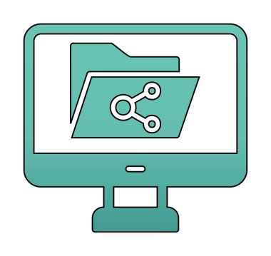 Basit Dosya Paylaşımı simgesi, vektör illüstrasyonu